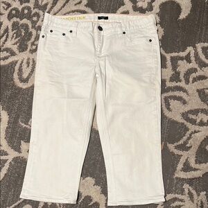 J crew White Cropped capri  Jeans with Textured Denim size 29